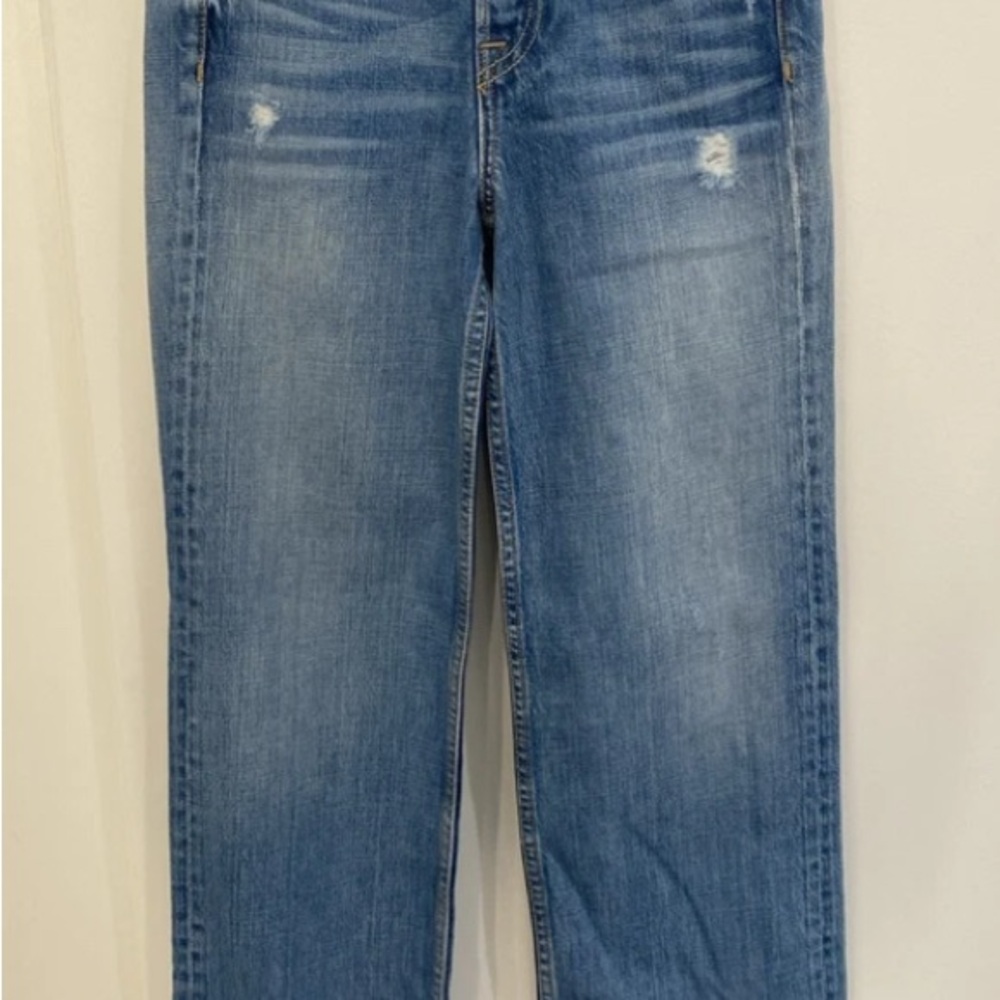 GRLFRND Carla Raw Hem Straight Leg High Rise Jeans